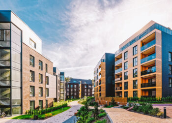 eu modern european complex of apartment buildings