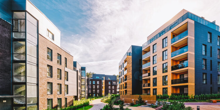 eu modern european complex of apartment buildings