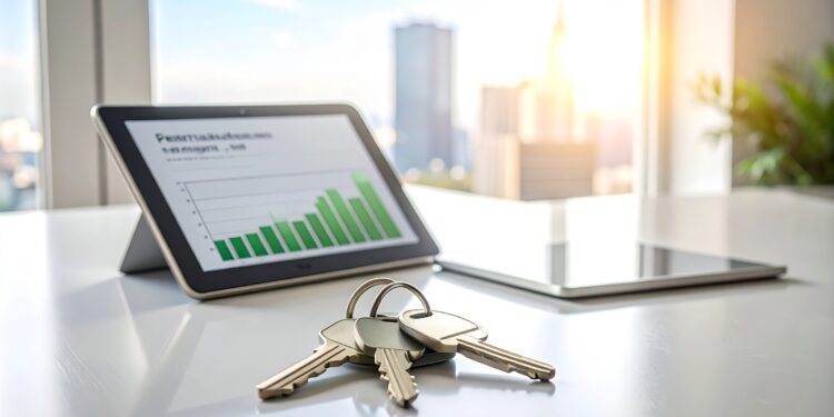 firefly a realistic, professional photograph of a clean, modern desk. in the foreground, a se 573694