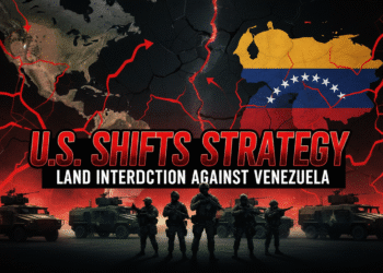 firefly bold, intense news style thumbnail on u.s. drug policy toward venezuela. background 797237