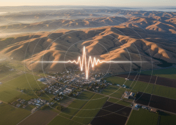 firefly gemini flash a highly realistic aerial view of central california terrain at sunrise, soft golden 797237