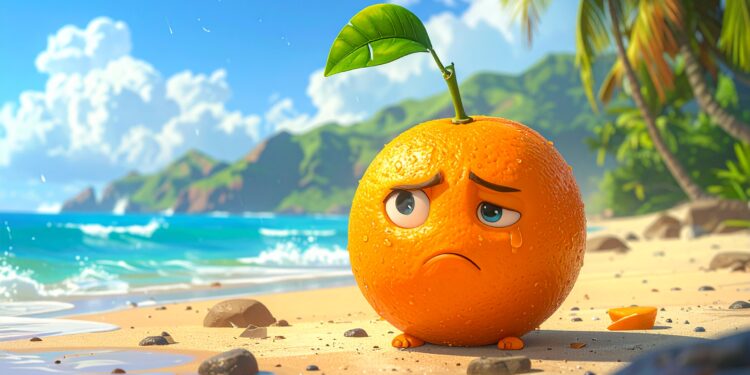 firefly sad orange, it should be in a beach, closely resembeling hawai, orange should be a ca 421568