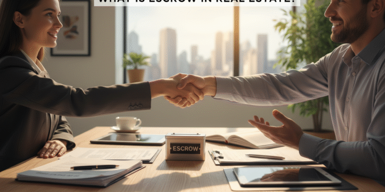 firefly create an eye level scene of a buyer and seller shaking hands across a table with pap 139598