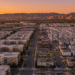 firefly gemini flash a dramatic, ultra realistic aerial view of california housing at sunset, showing a sh 775402