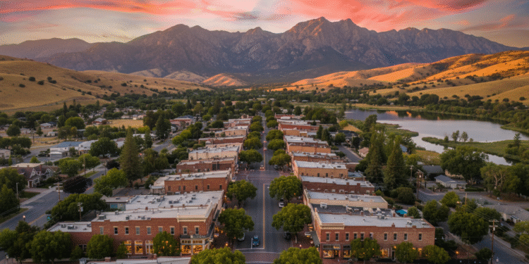 firefly gemini flash breathtaking aerial golden hour photography of a peaceful small california town nestl 51672