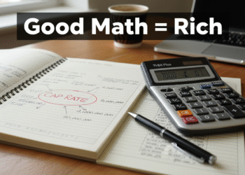 firefly gemini flash closeup shot of a calculator and handwritten notes on a desk. the words “cap rate” ar 236262