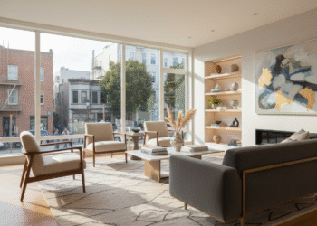 firefly gemini flash create a cinematic street level scene inside a modern san francisco home. show a styl 671001
