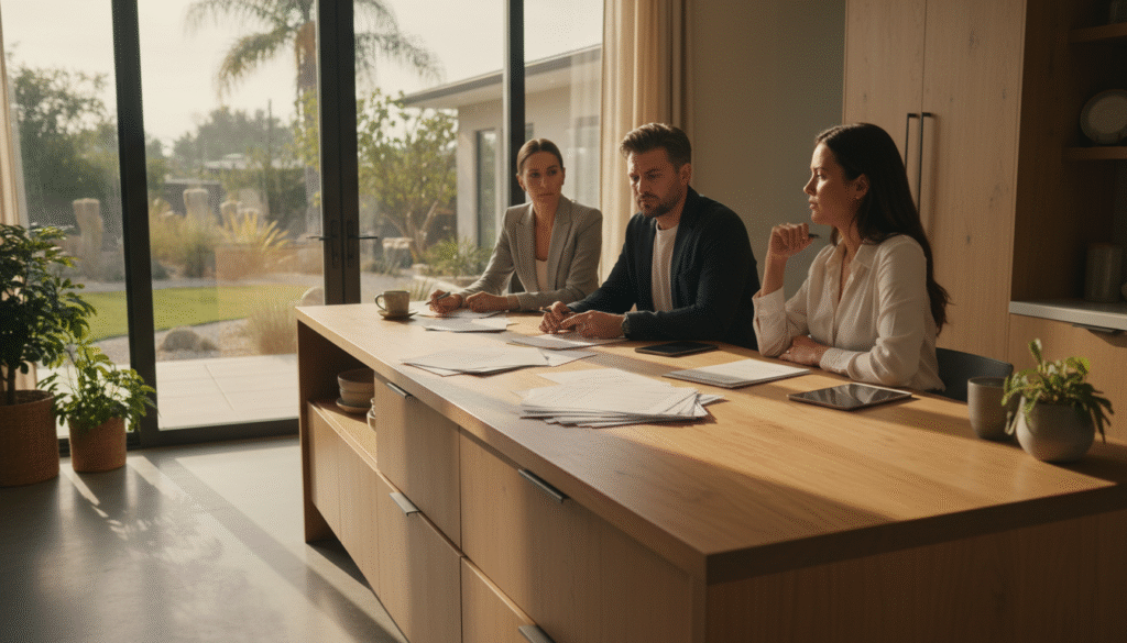 firefly gemini flash create a realistic, eye level scene inside a modern california home showing a buyer a 944088