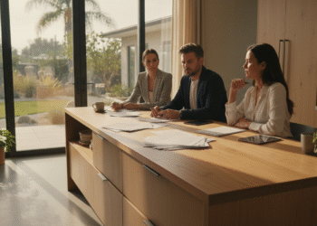 firefly gemini flash create a realistic, eye level scene inside a modern california home showing a buyer a 944088