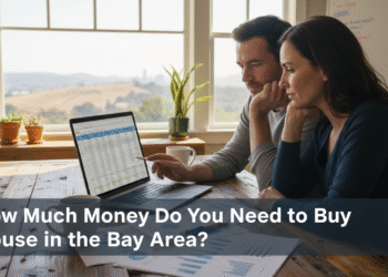 firefly gemini flash create a realistic eye level scene of a couple reviewing home numbers on a laptop at 944088