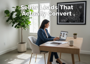 firefly gemini flash create a realistic eye level scene of a real estate agent reviewing listings on a lap 352955