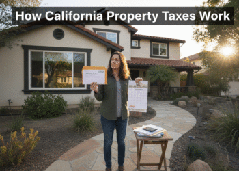 firefly gemini flash create an eye level scene showing a california suburban home with a person holding a 139598