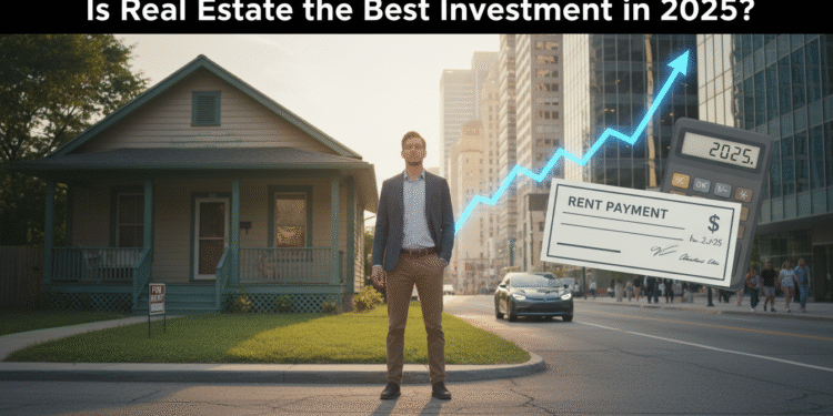 firefly gemini flash create an eye level scene showing a person standing between a modest rental home and 139598