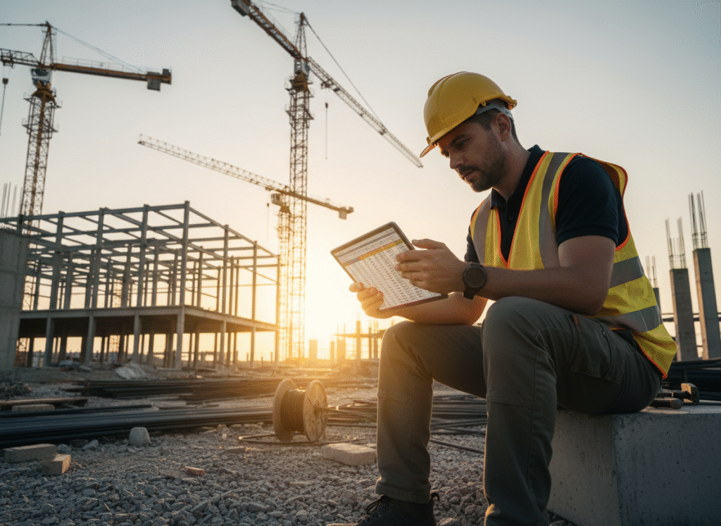 firefly gemini flash ground level shot of a developer reviewing financial spreadsheets on a tablet at a co 905247