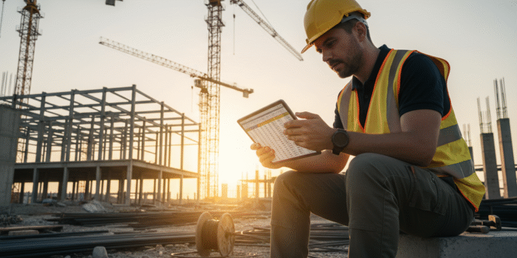 firefly gemini flash ground level shot of a developer reviewing financial spreadsheets on a tablet at a co 905247