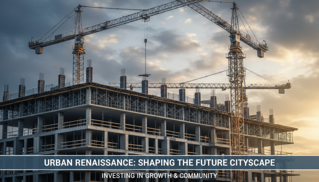 firefly gemini flash text included graphic showing a partially built mixed use development with cranes and 537013