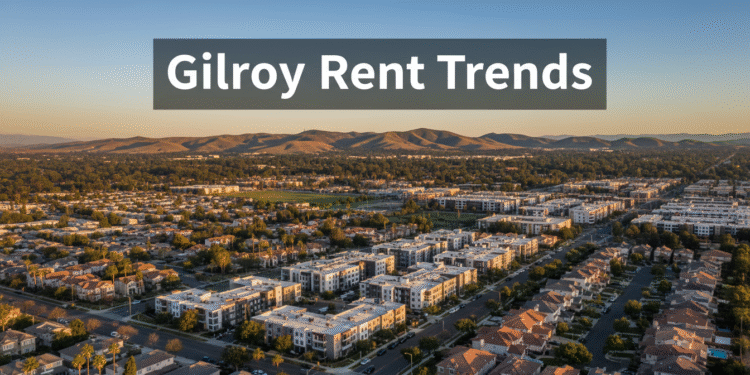 Gilroy Rent Trends December 2025, Average Rent Hits $2,000 firefly gemini flash ultra realistic aerial view of gilroy california at golden hour, suburban neighborhoo 608745