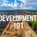 firefly aerial view of a developing neighborhood with bold text overlay reading “development 431322